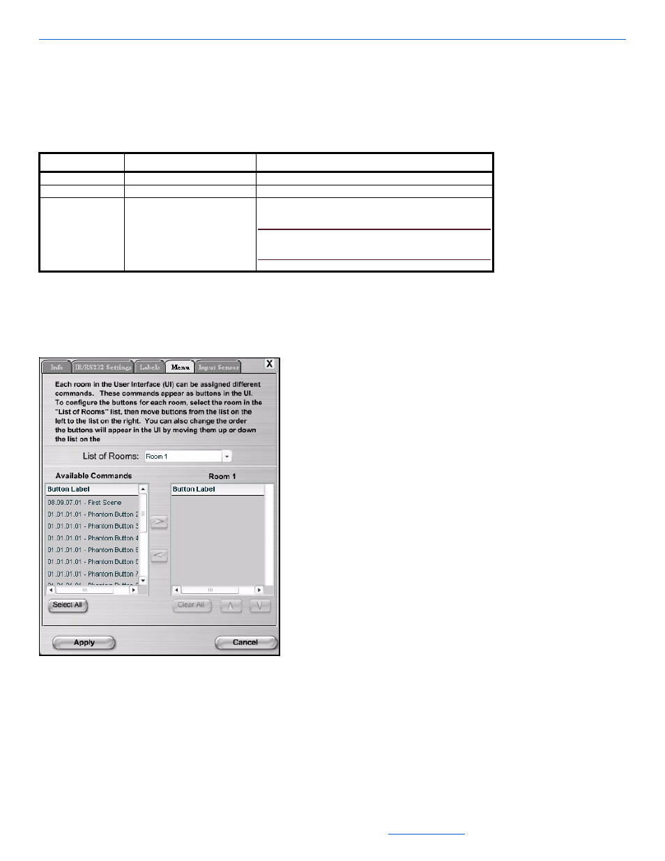 Enter an address, id, and button label, After adjusting information, select apply, Labels tab | ClearOne NetStreams DigiLinX Dealer User Manual | Page 173 / 352