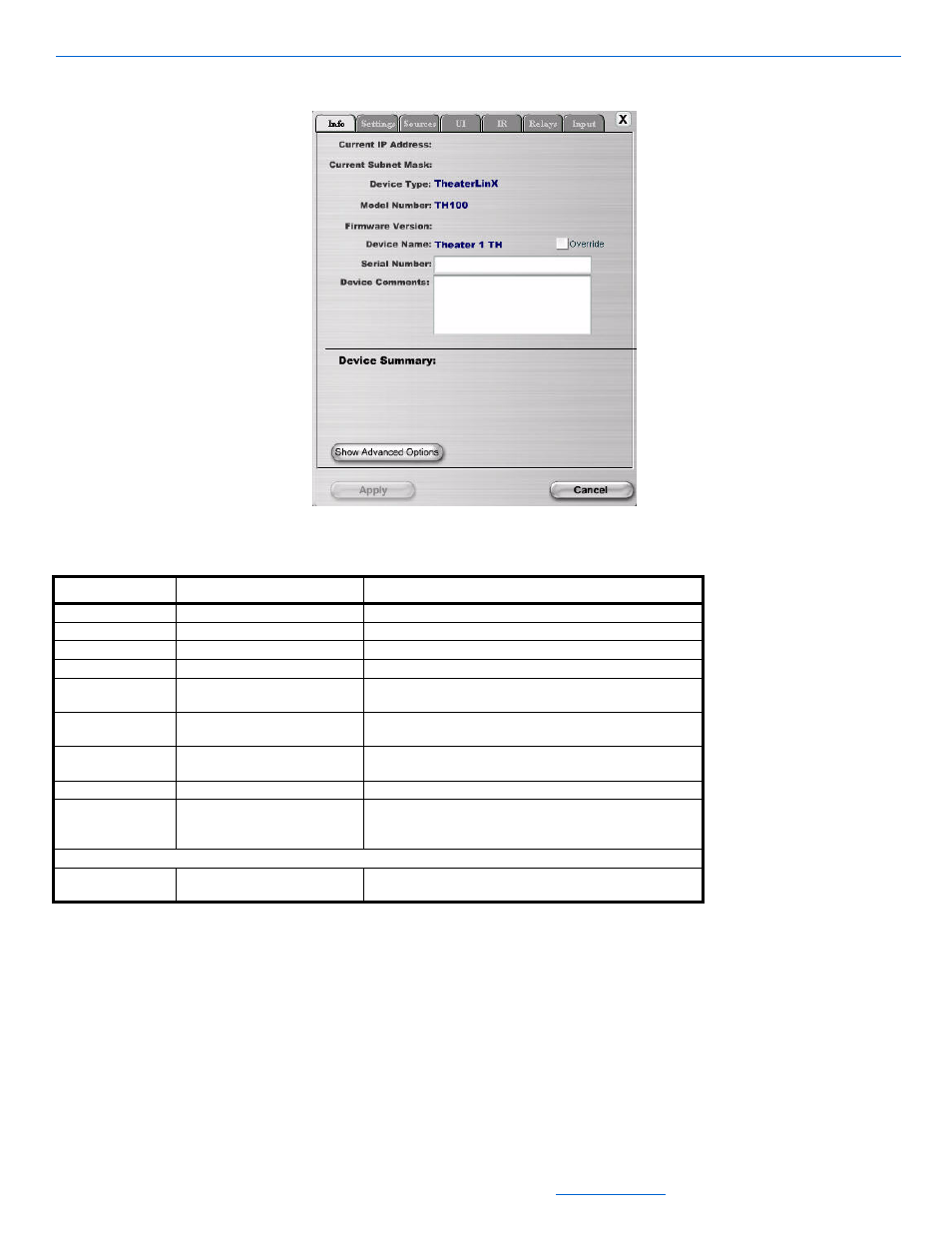 Theaterlinx info tab | ClearOne NetStreams DigiLinX Dealer User Manual | Page 200 / 352