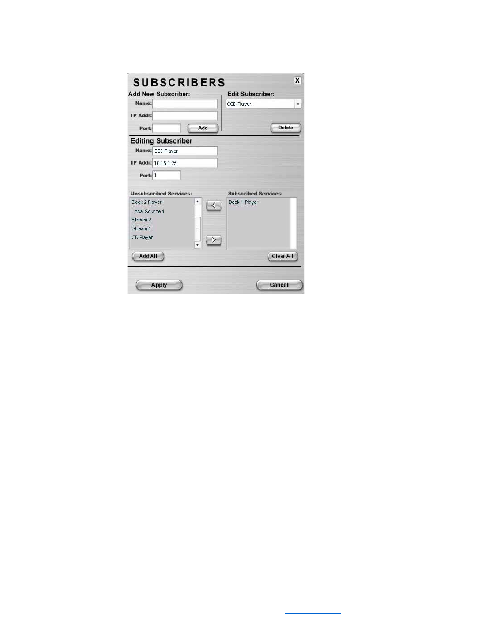 Removing a subscriber from service, Removing all subscribers, Removing a subscriber from service -4 | Removing all subscribers -4 | ClearOne NetStreams DigiLinX Dealer User Manual | Page 236 / 352