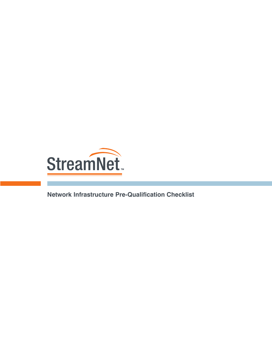 ClearOne StreamNet Network Infrastructure Pre-Qualification User Manual | 4 pages
