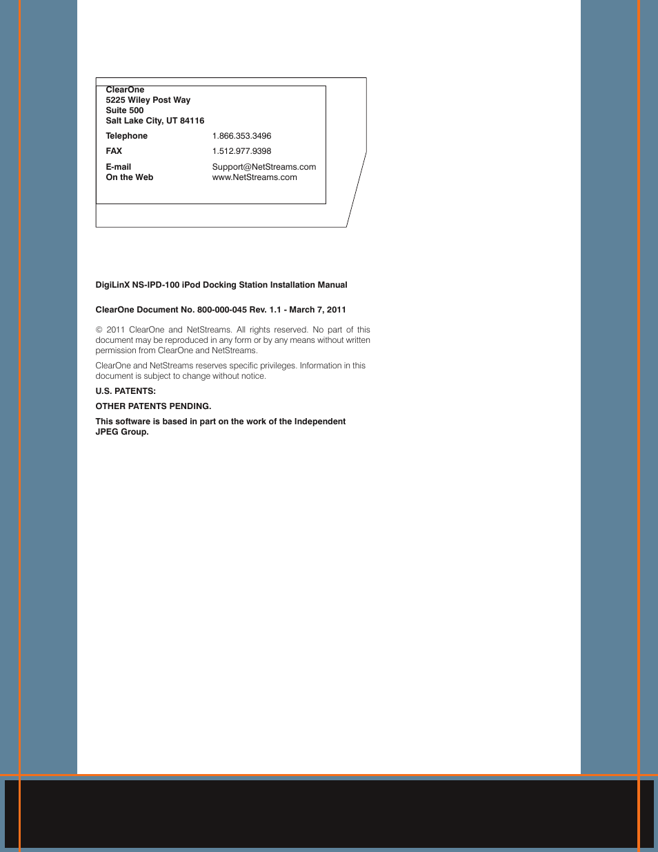 ClearOne NS-IPD-100 User Manual | Page 2 / 12