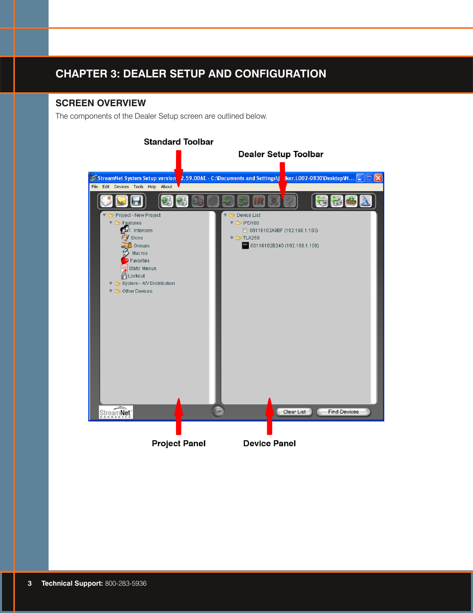 Chapter 3: dealer setup and configuration, Screen overview | ClearOne NS-IPD-100 User Manual | Page 6 / 12