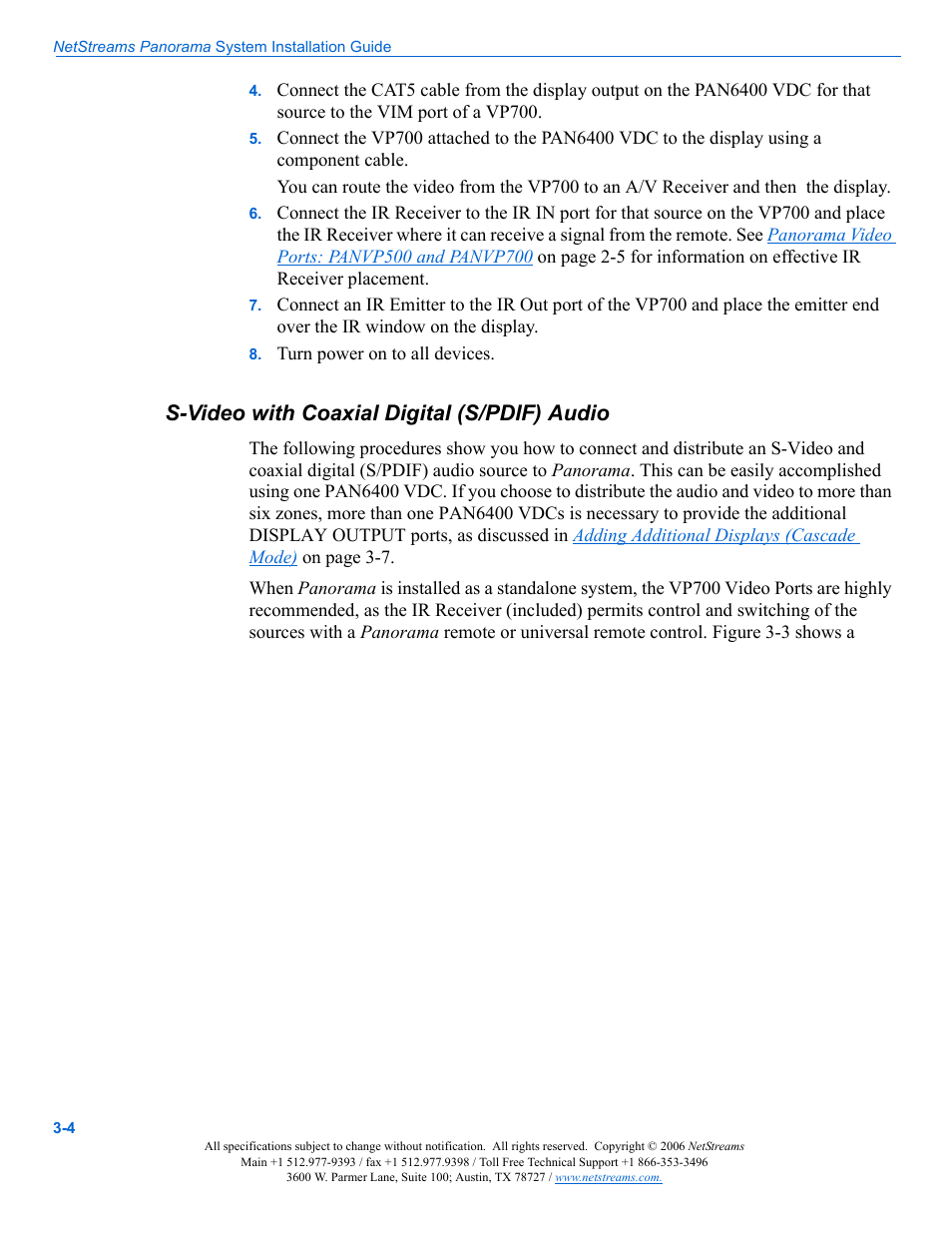 S-video with coaxial digital (s/pdif) audio, S-video with coaxial digital (s/pdif) audio -4 | ClearOne PAN6400 User Manual | Page 22 / 64