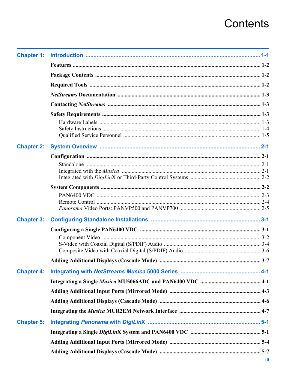 ClearOne PAN6400 User Manual | Page 3 / 64