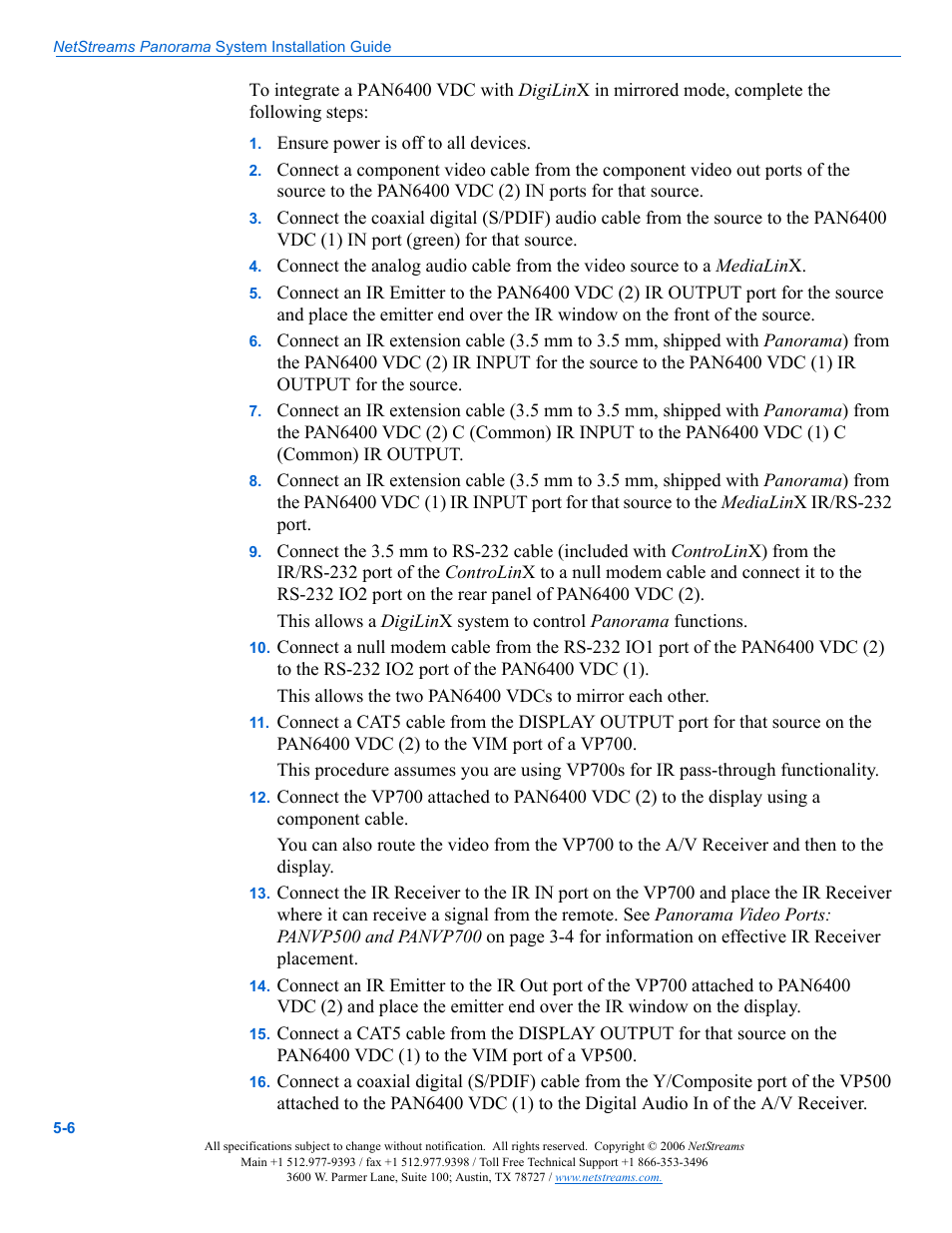 ClearOne PAN6400 User Manual | Page 42 / 64