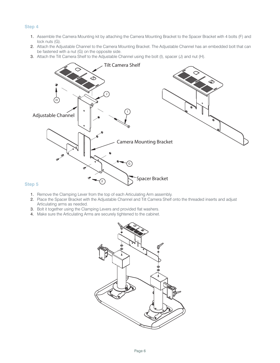ClearOne Titan Articulating Arm Dual Media Cart User Manual | Page 6 / 9