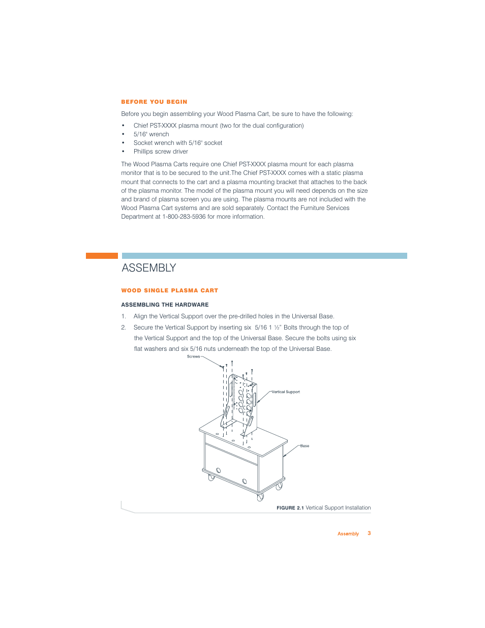 Assembly | ClearOne Wood Plasma Cart User Manual | Page 5 / 14