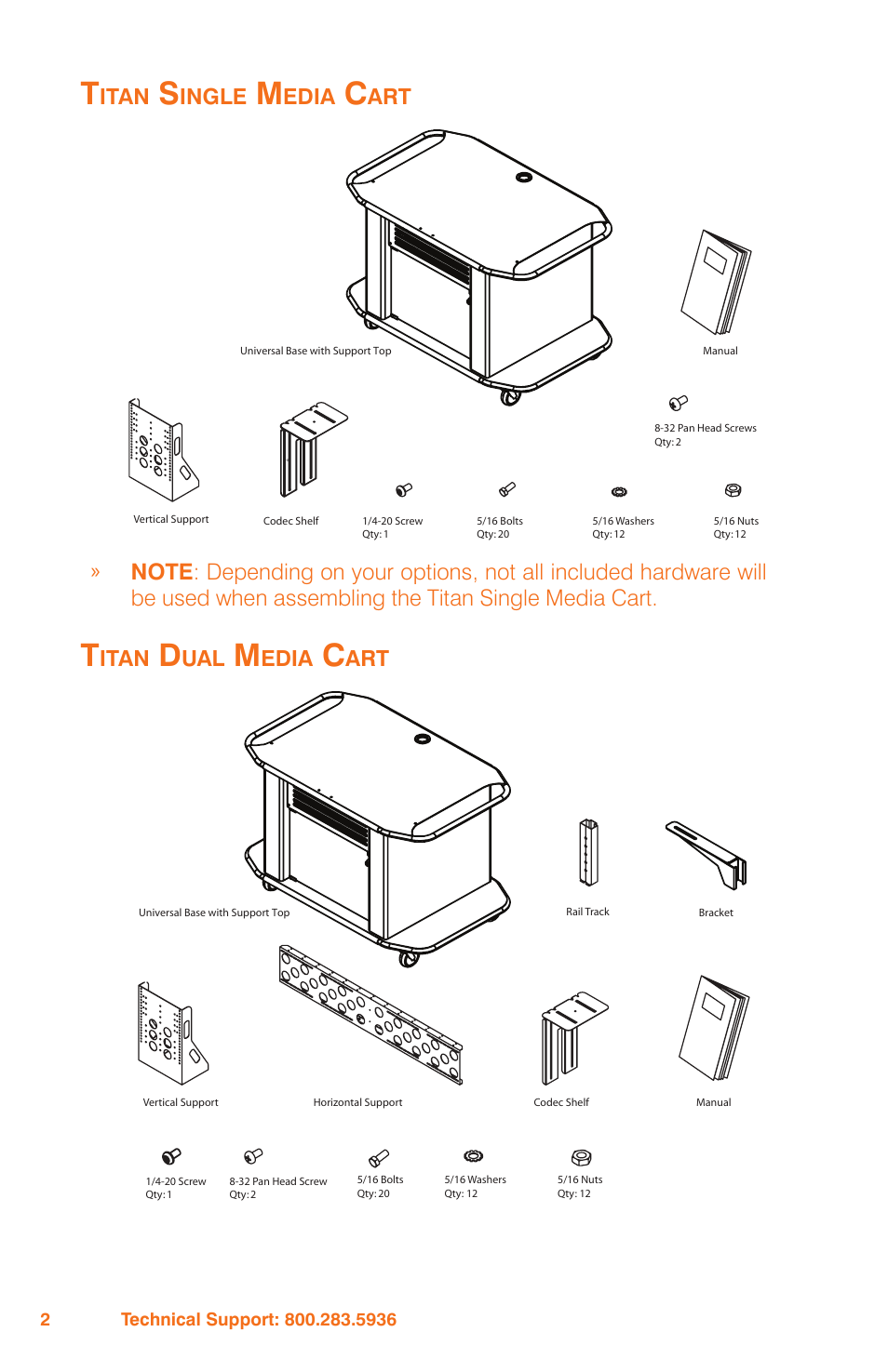 Itan, Ingle, Edia | ClearOne Titan Media Cart User Manual | Page 4 / 15