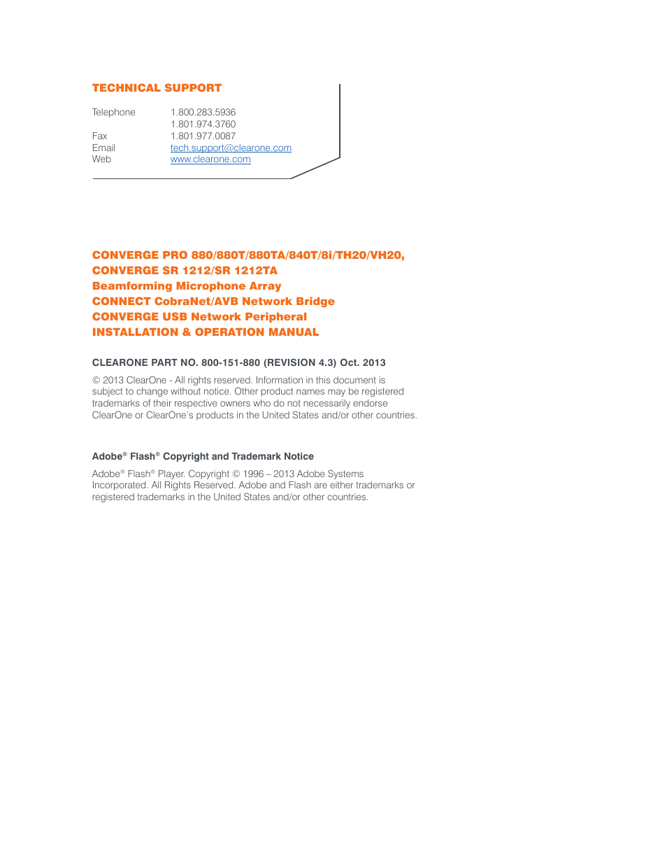 ClearOne Converge Pro User Manual | Page 2 / 380