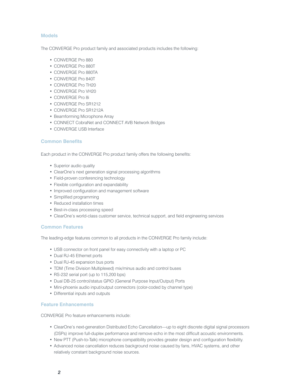 ClearOne Converge Pro User Manual | Page 7 / 380