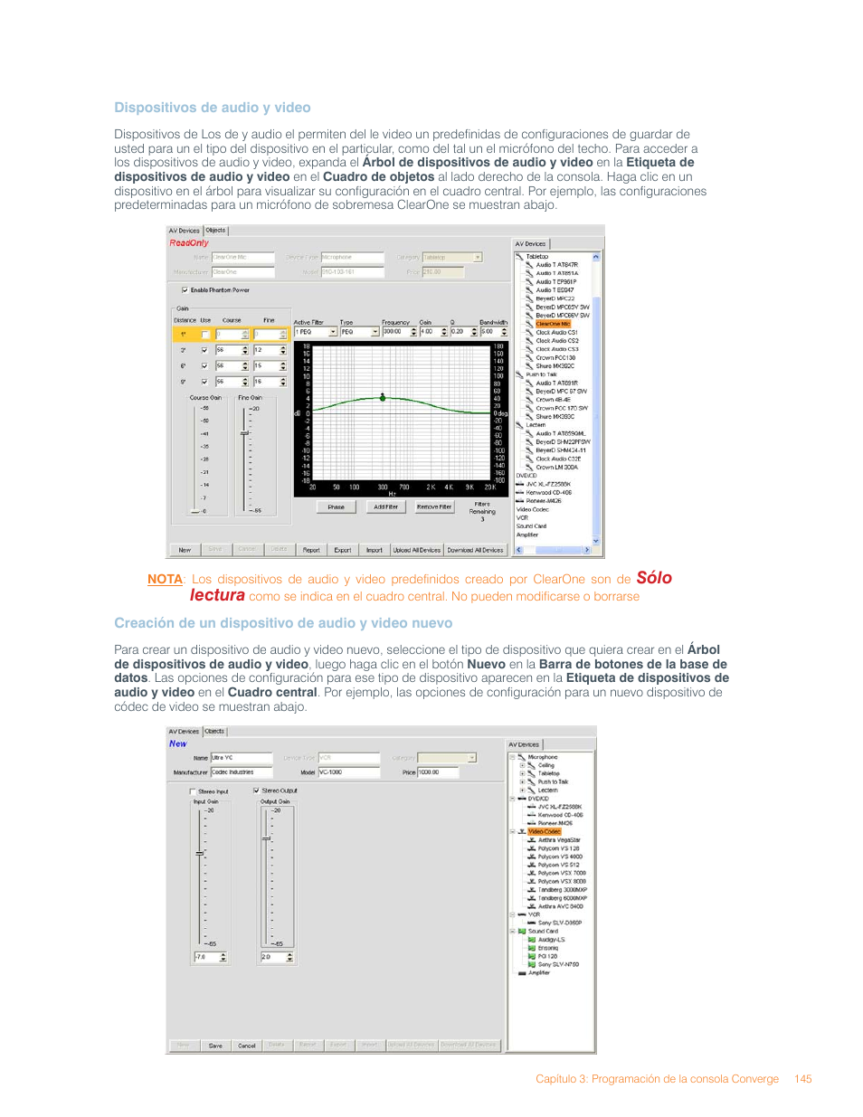 Sólo lectura | ClearOne Converge Pro User Manual | Page 149 / 270