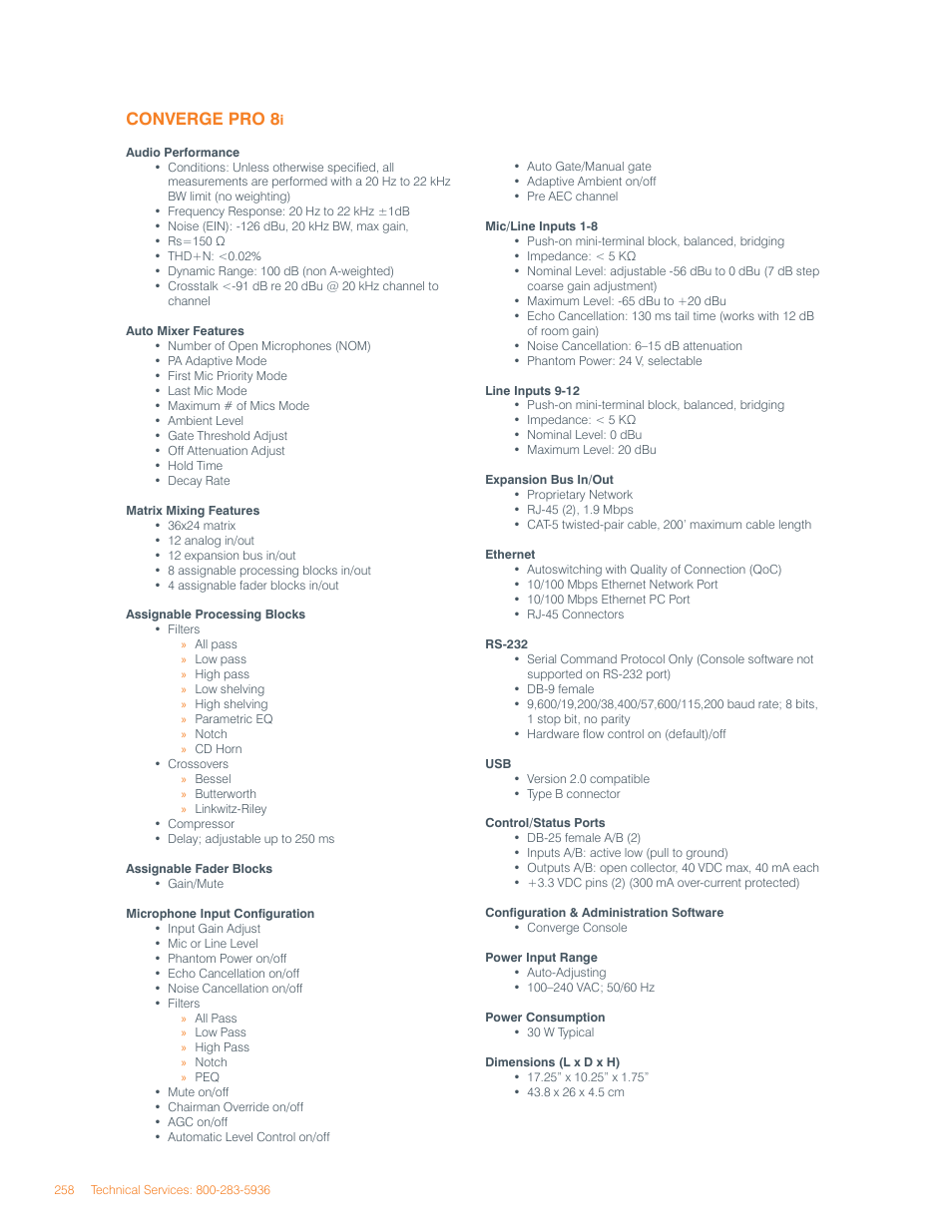 Converge pro 8 | ClearOne Converge Pro User Manual | Page 262 / 270