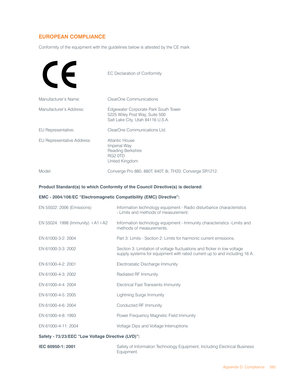ClearOne Converge Pro User Manual | Page 269 / 270
