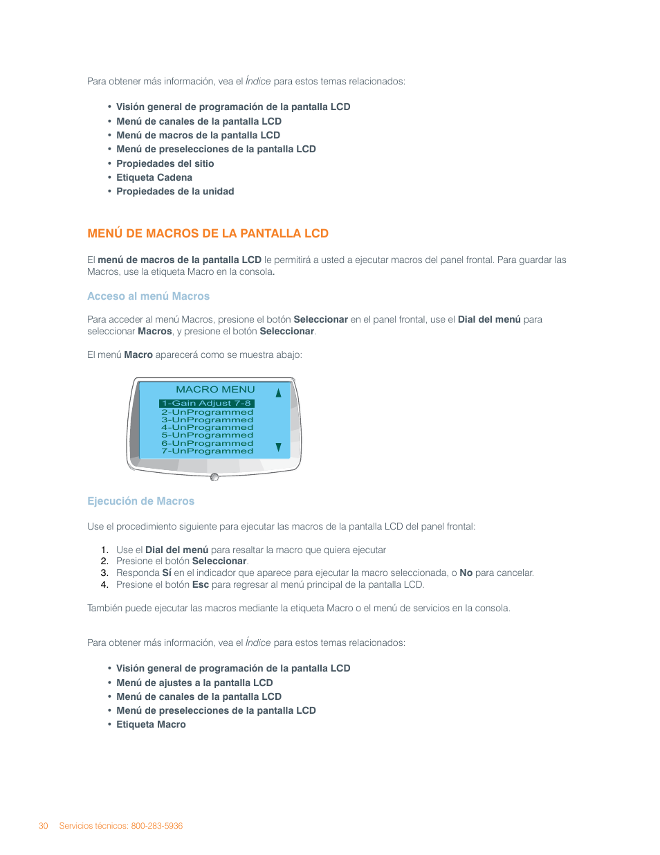 Menú de macros de la pantalla lcd | ClearOne Converge Pro User Manual | Page 34 / 270