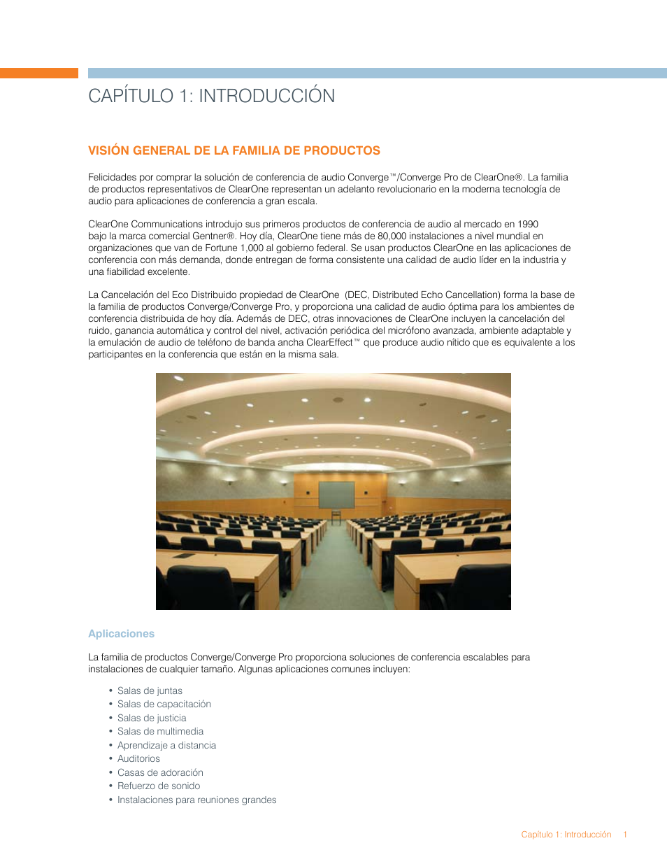 Capítulo 1: introducción | ClearOne Converge Pro User Manual | Page 5 / 270