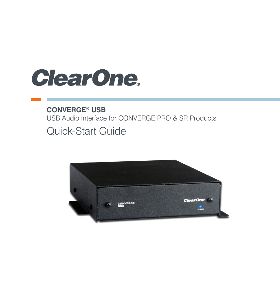 ClearOne Converge USB User Manual | 18 pages