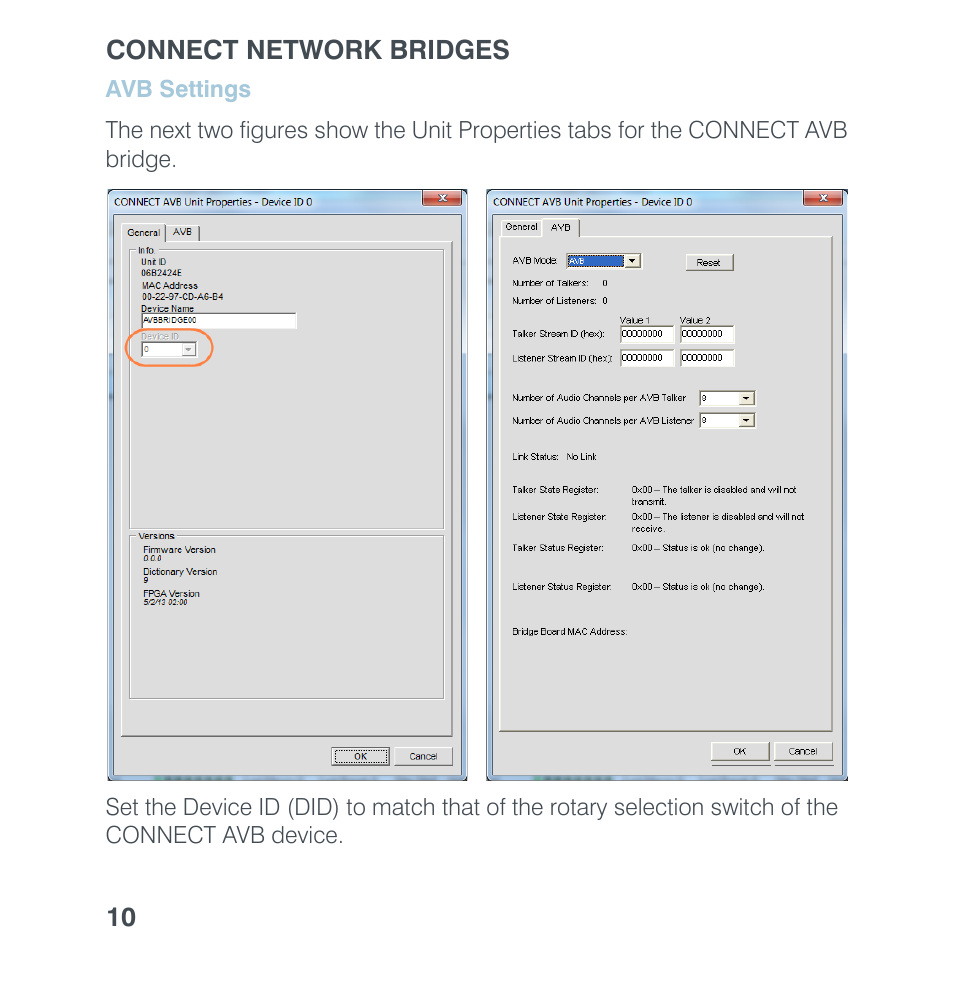 Avb settings, Avb s, Ettings | ClearOne Connect AVB User Manual | Page 12 / 16