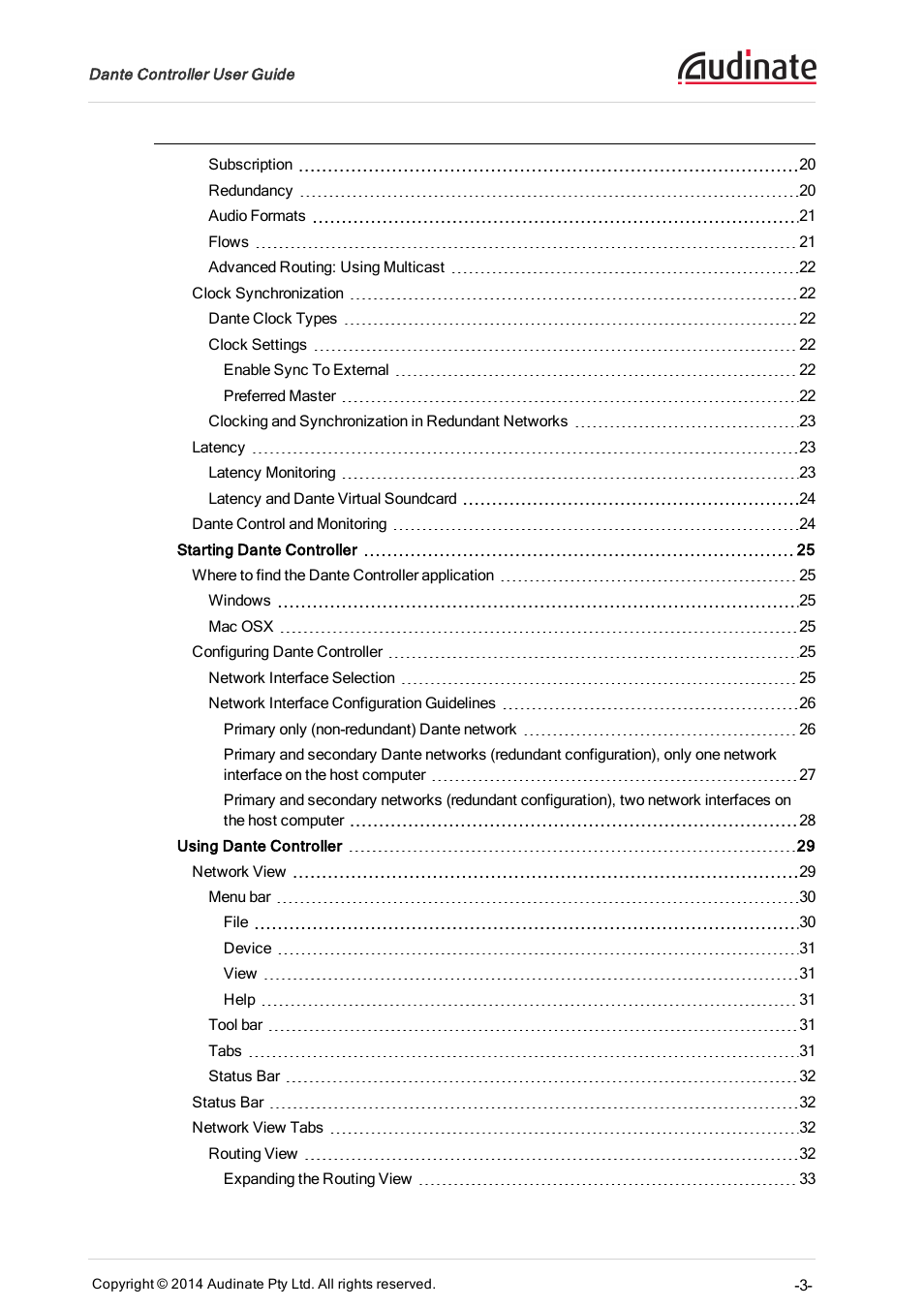 ClearOne Dante Controller User Manual | Page 3 / 82