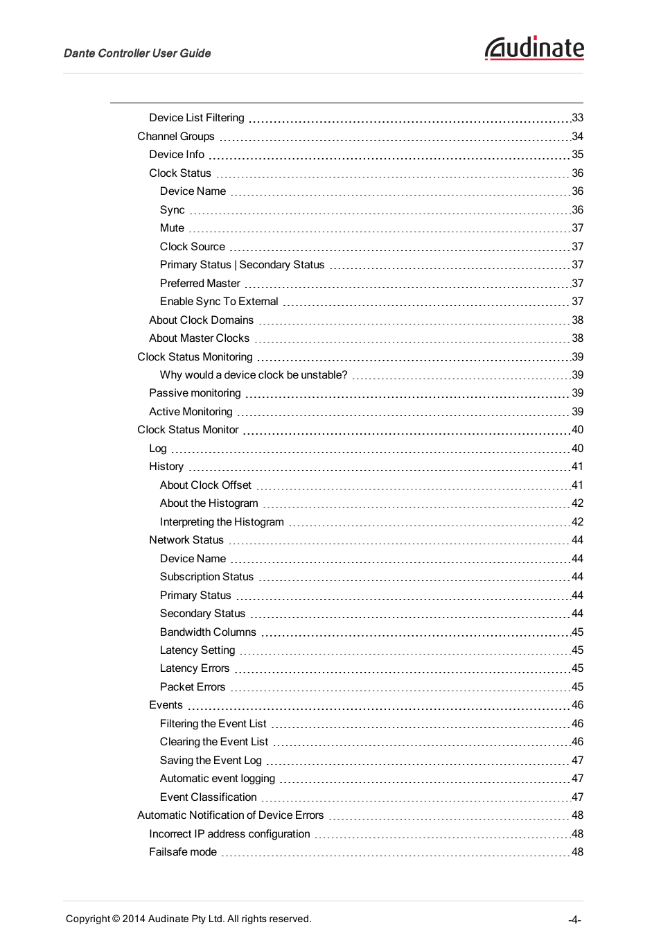 ClearOne Dante Controller User Manual | Page 4 / 82