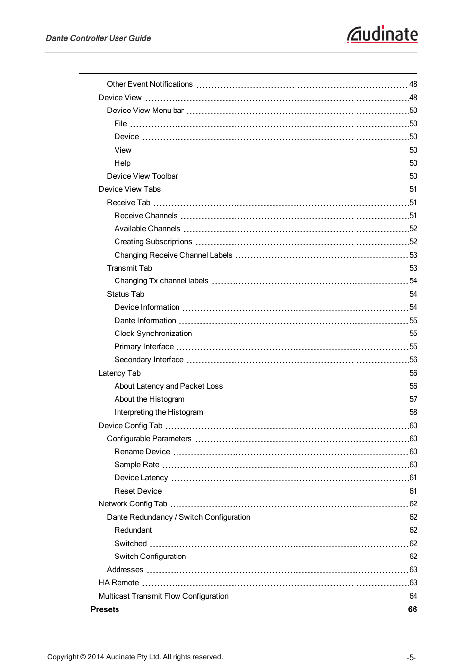 ClearOne Dante Controller User Manual | Page 5 / 82