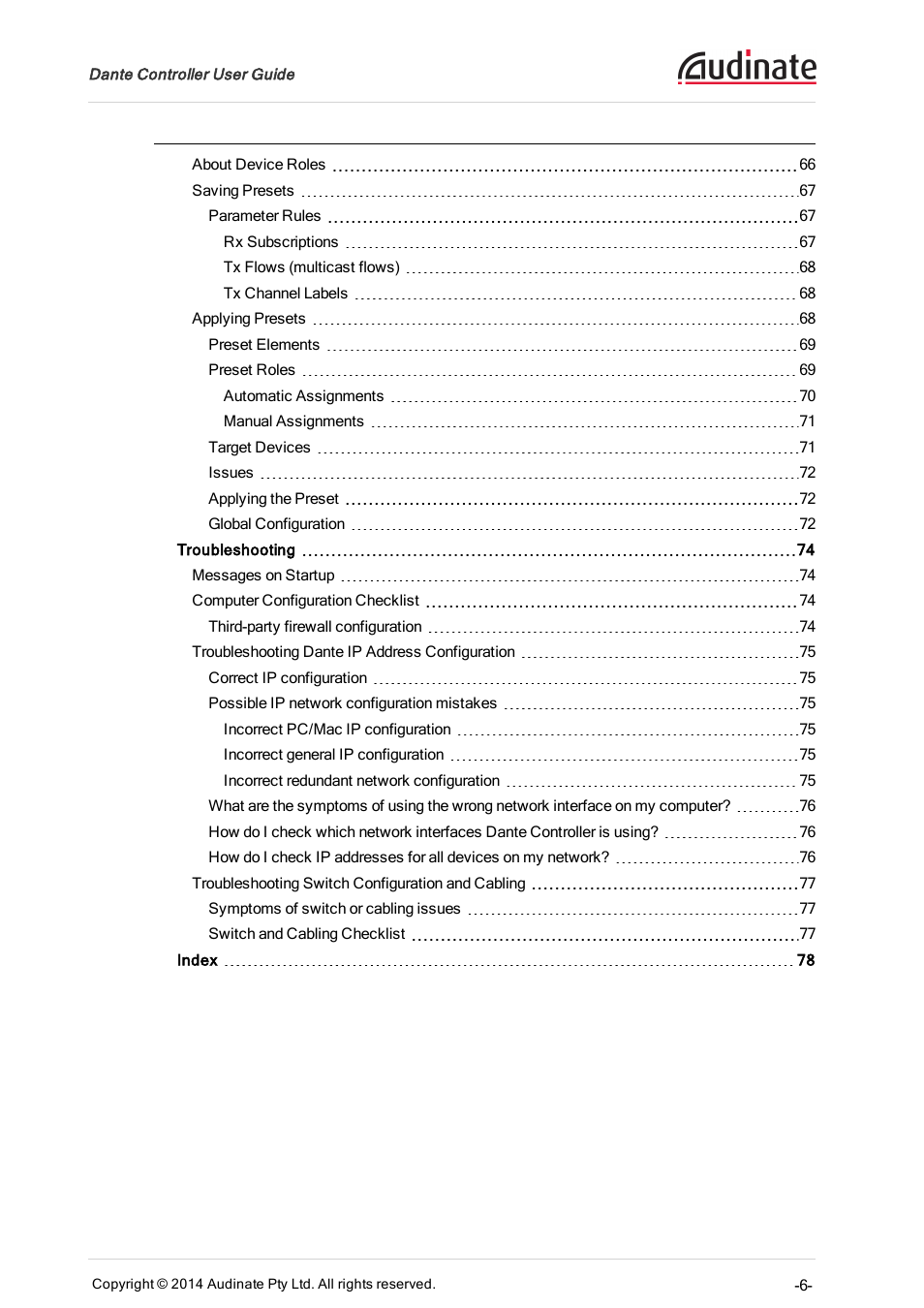 ClearOne Dante Controller User Manual | Page 6 / 82