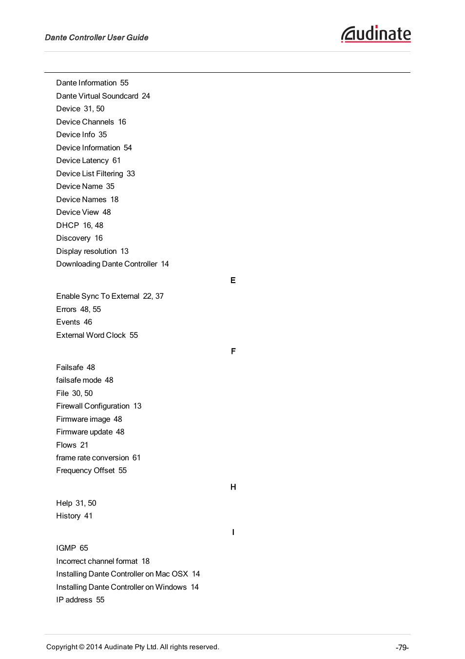 ClearOne Dante Controller User Manual | Page 79 / 82