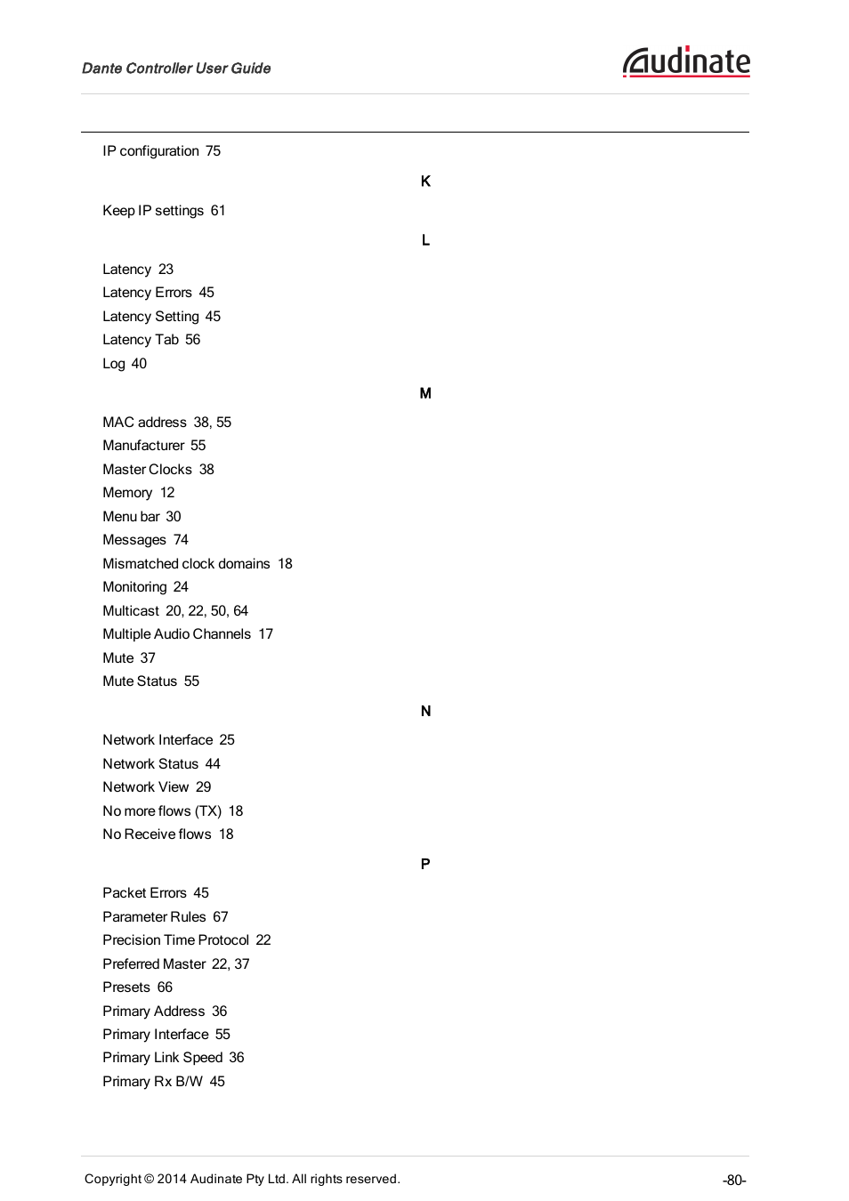 ClearOne Dante Controller User Manual | Page 80 / 82