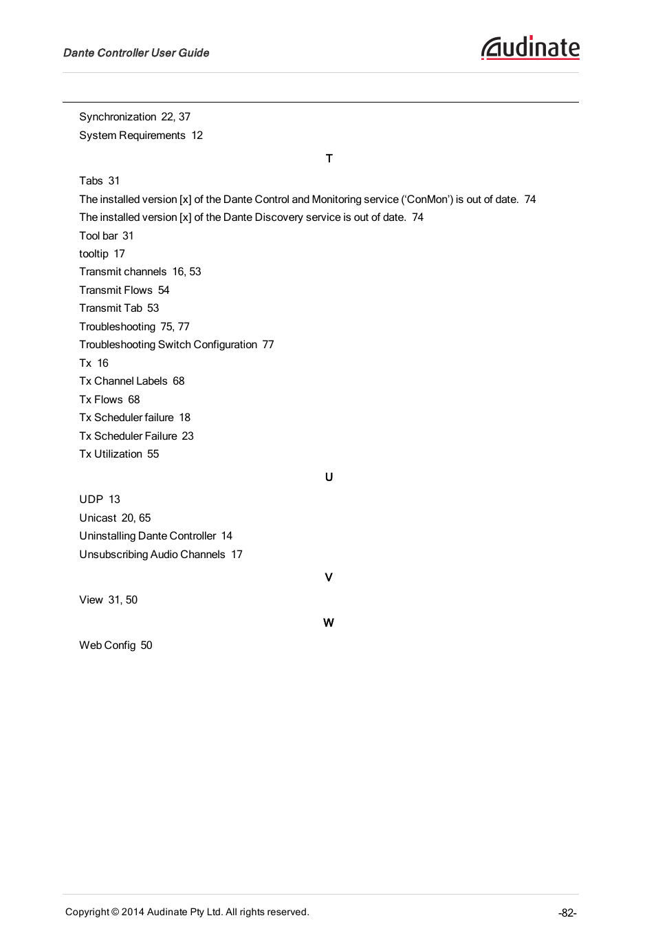 ClearOne Dante Controller User Manual | Page 82 / 82