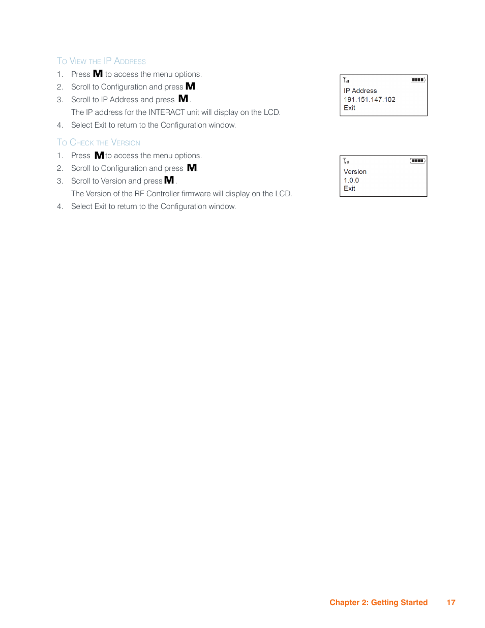 To view the ip address, To check the version, To view the ip address to check the version | ClearOne Interact Manual User Manual | Page 22 / 68