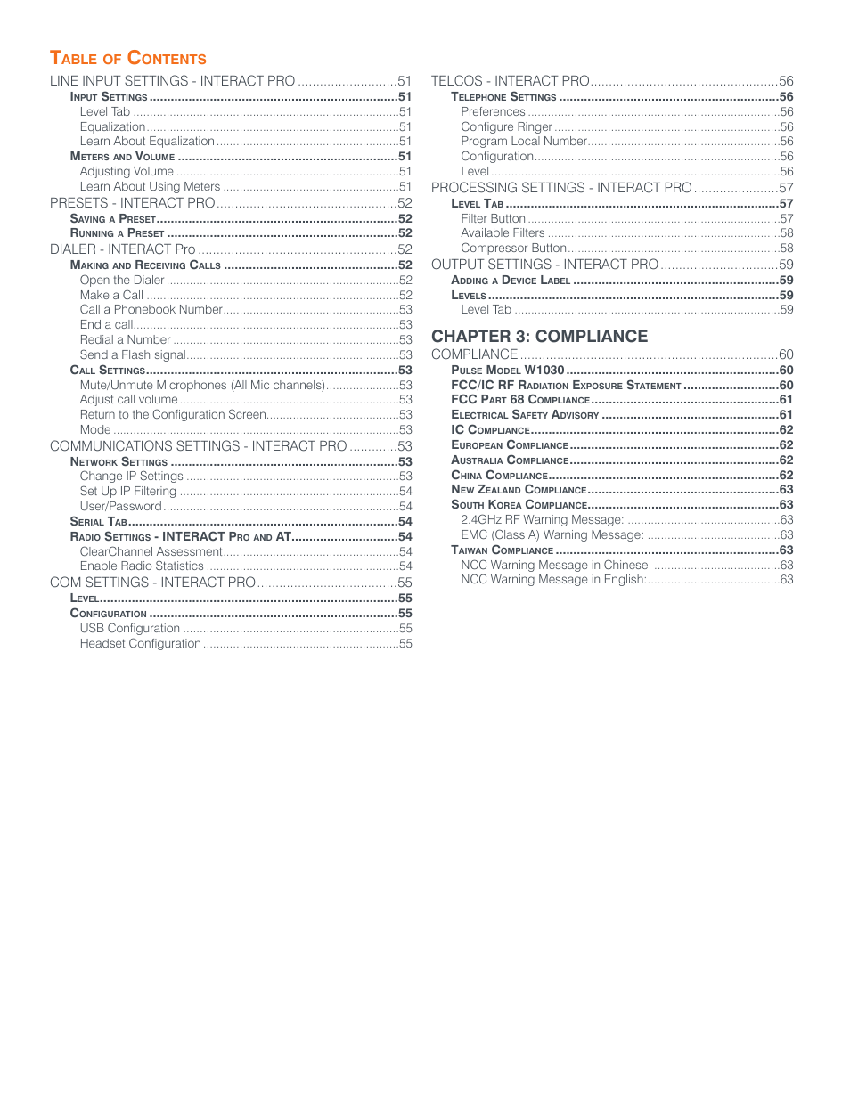 Chapter 3: compliance | ClearOne Interact Manual User Manual | Page 4 / 68