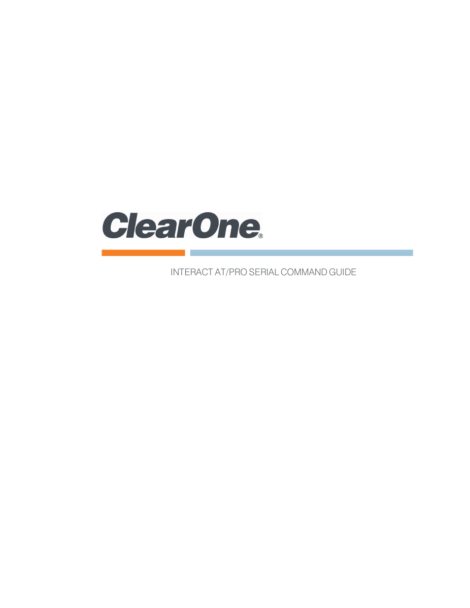 ClearOne Interact Serial Command Guide User Manual | 61 pages