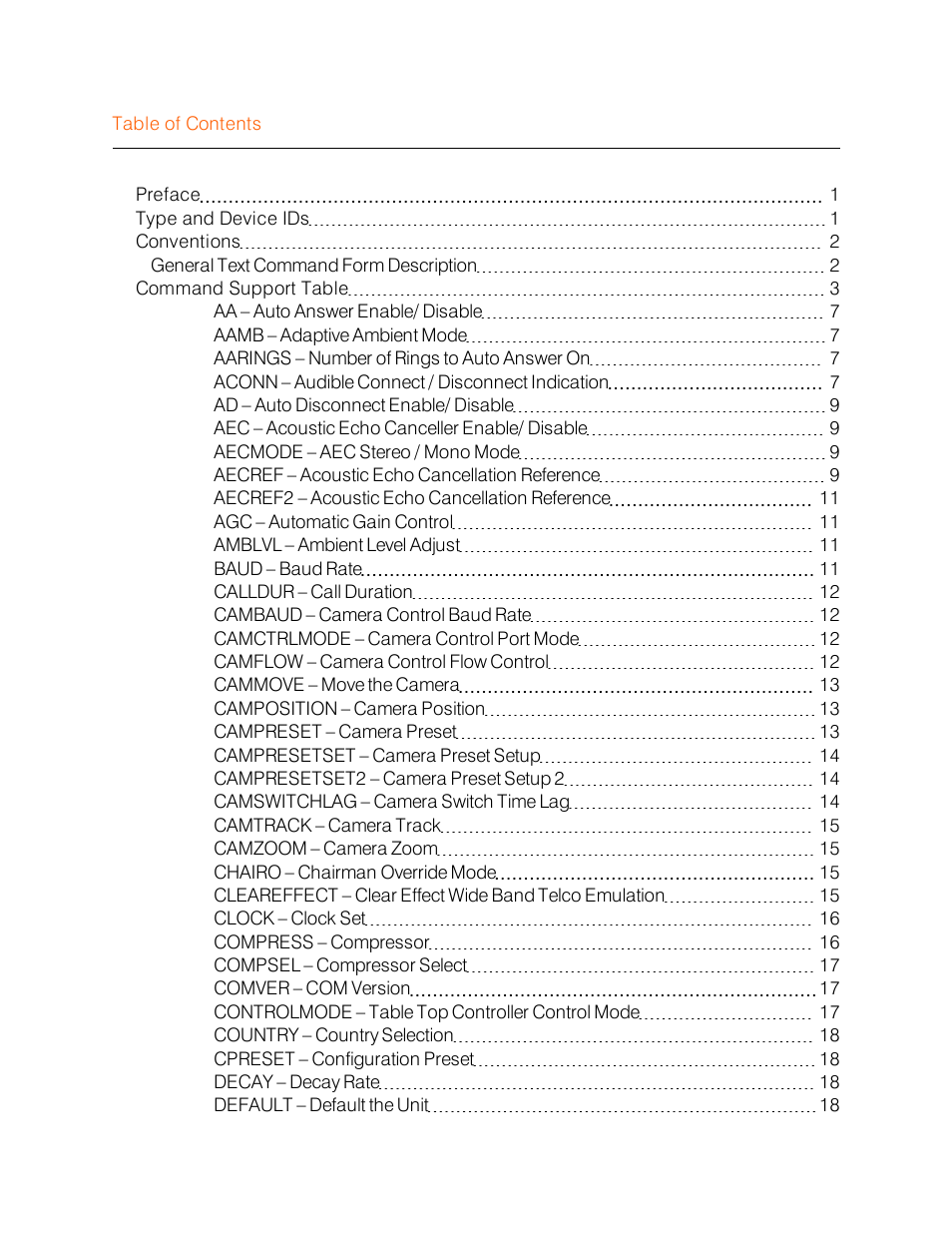 ClearOne Interact Serial Command Guide User Manual | Page 2 / 61