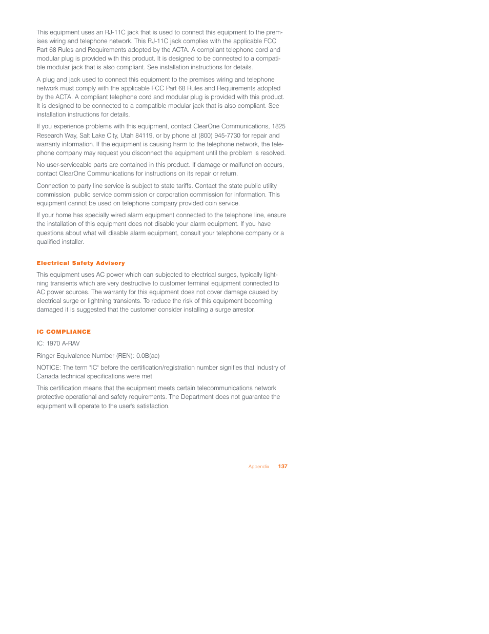 ClearOne Converge 590 User Manual | Page 131 / 136