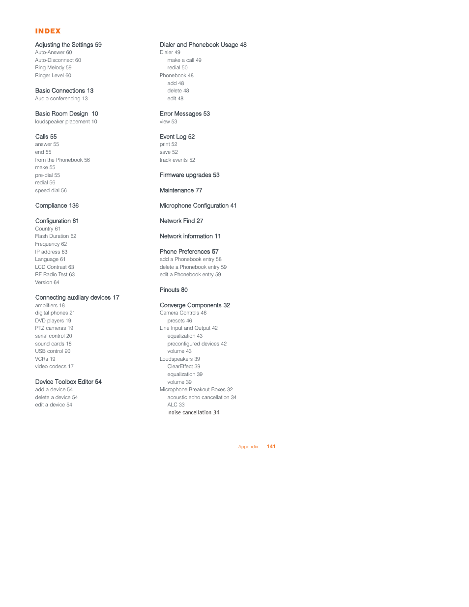 ClearOne Converge 590 User Manual | Page 135 / 136