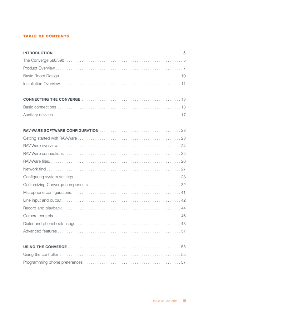 ClearOne Converge 590 User Manual | Page 3 / 136