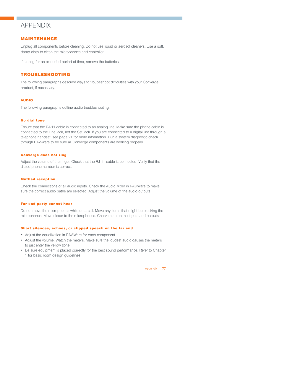 Appendix | ClearOne Converge 590 User Manual | Page 71 / 136