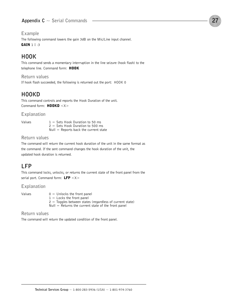 Hook, Hookd | ClearOne GT1524 User Manual | Page 31 / 42