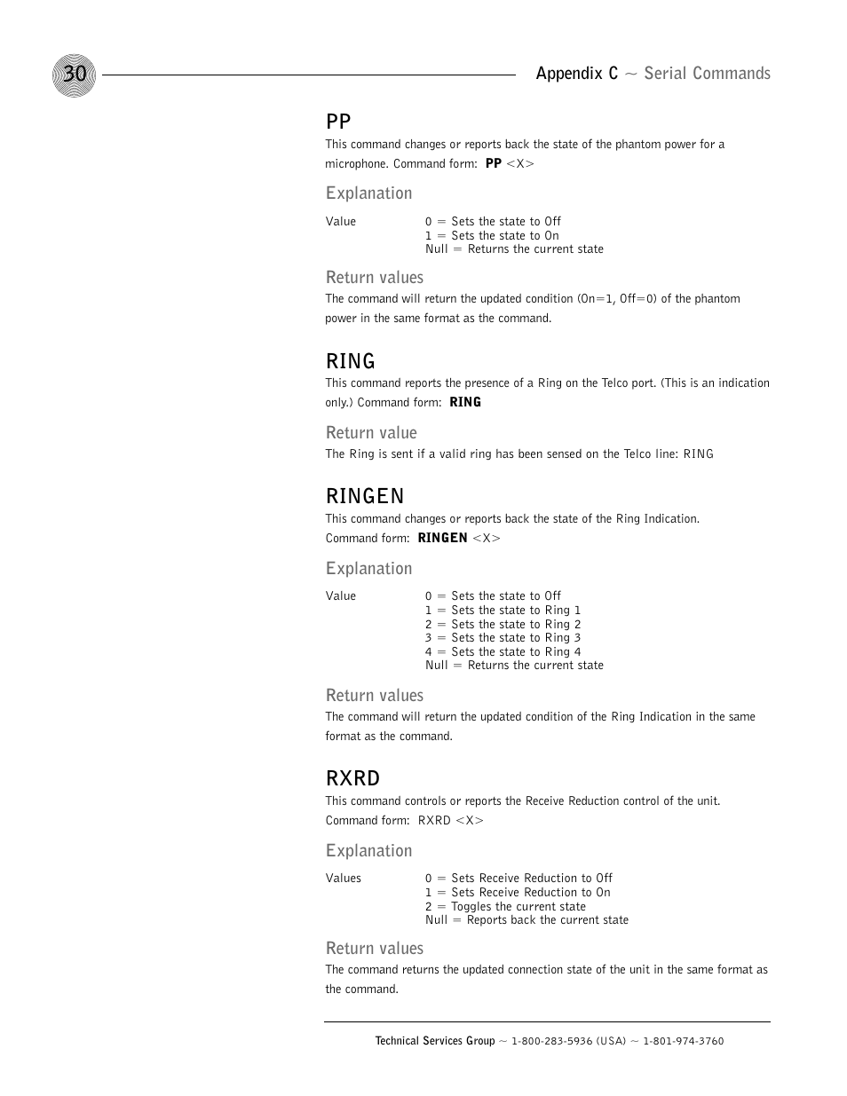 Ring, Ringen, Rxrd | ClearOne GT1524 User Manual | Page 34 / 42
