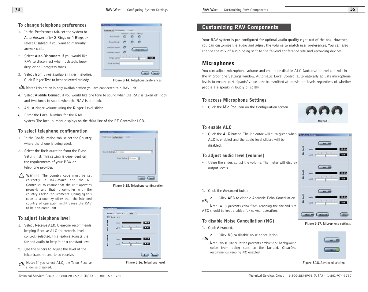 Microphones, Customizing rav components | ClearOne RAV 900 User Manual | Page 20 / 63