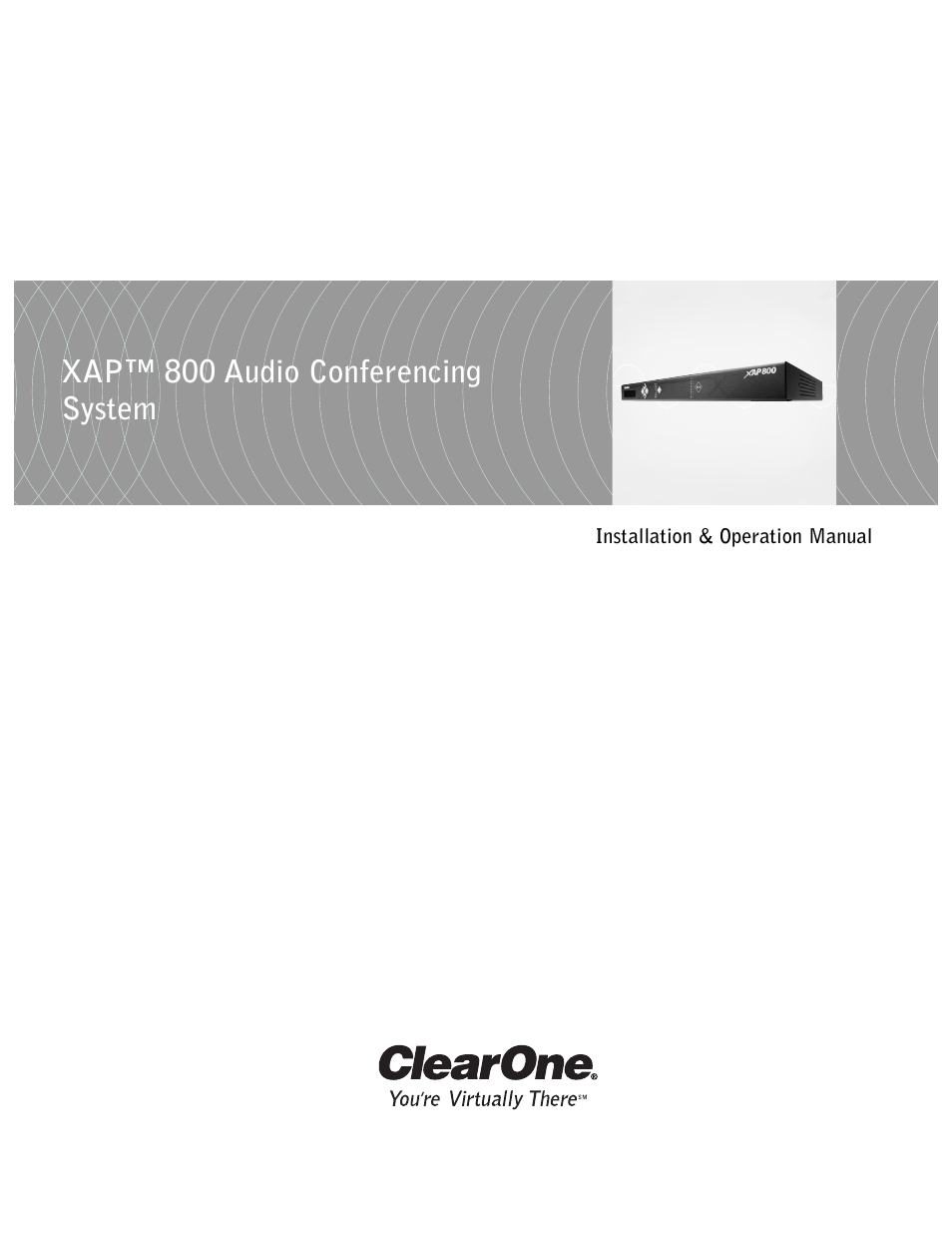 ClearOne XAP 800 User Manual | 149 pages