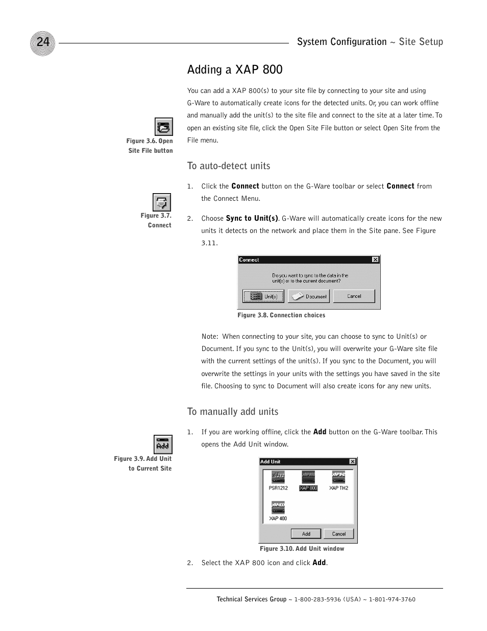 Adding a xap 800, System configuration ~ site setup | ClearOne XAP 800 User Manual | Page 30 / 149