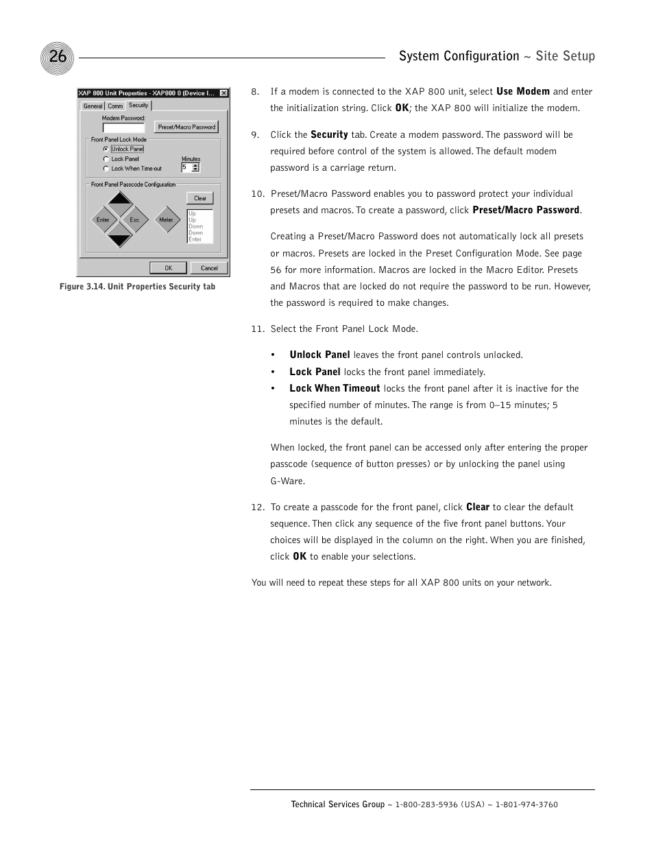 System configuration ~ site setup | ClearOne XAP 800 User Manual | Page 32 / 149