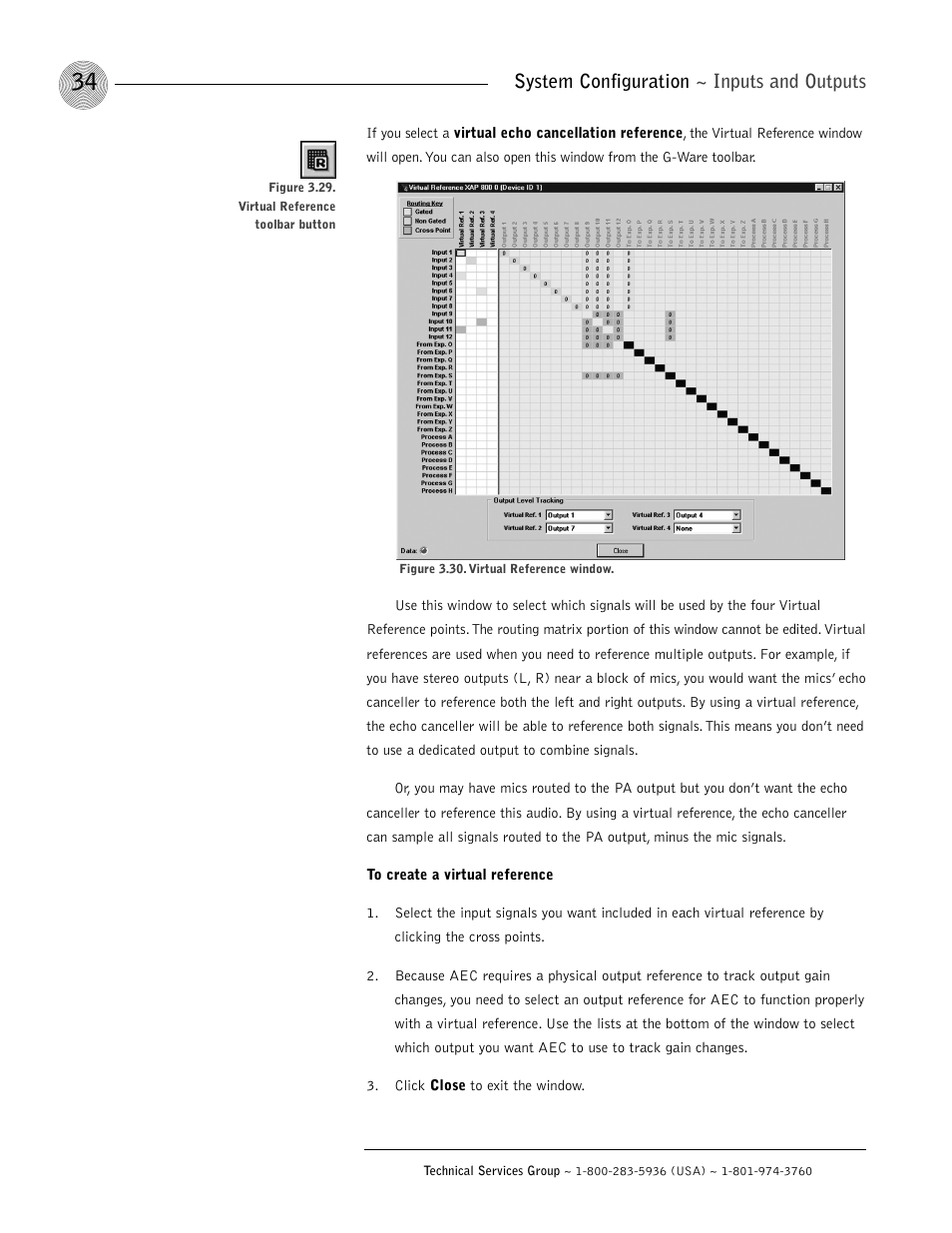 System configuration ~ inputs and outputs | ClearOne XAP 800 User Manual | Page 40 / 149