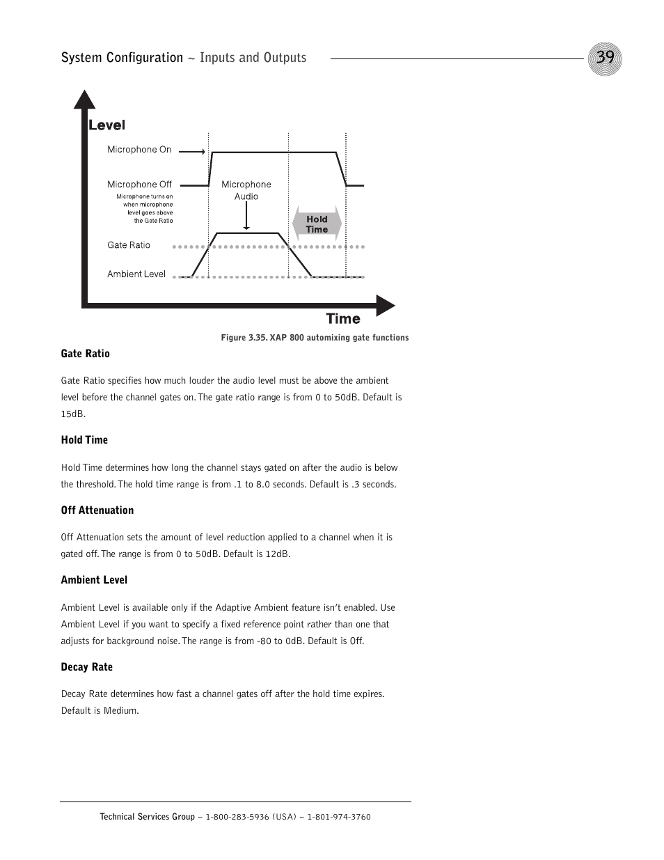 System configuration ~ inputs and outputs | ClearOne XAP 800 User Manual | Page 45 / 149