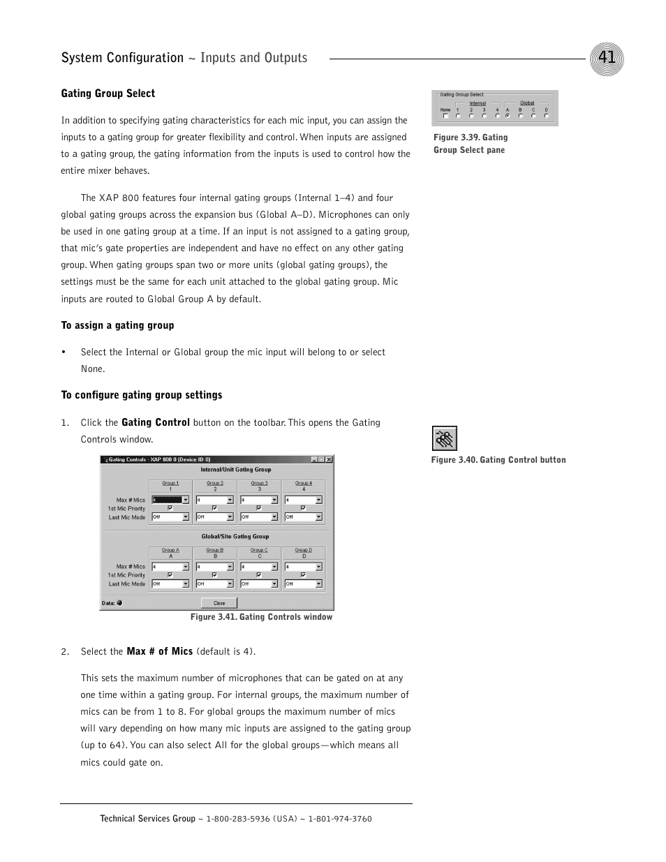 System configuration ~ inputs and outputs | ClearOne XAP 800 User Manual | Page 47 / 149