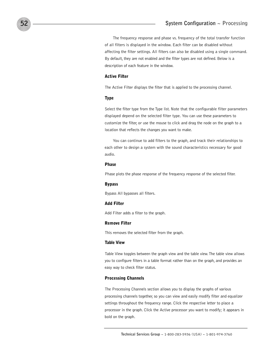 System configuration ~ processing | ClearOne XAP 800 User Manual | Page 58 / 149