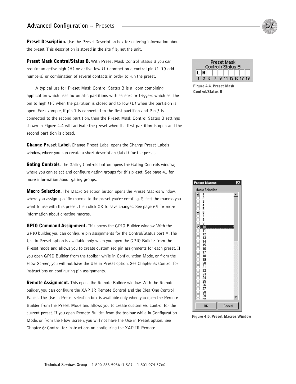 Advanced configuration ~ presets | ClearOne XAP 800 User Manual | Page 63 / 149