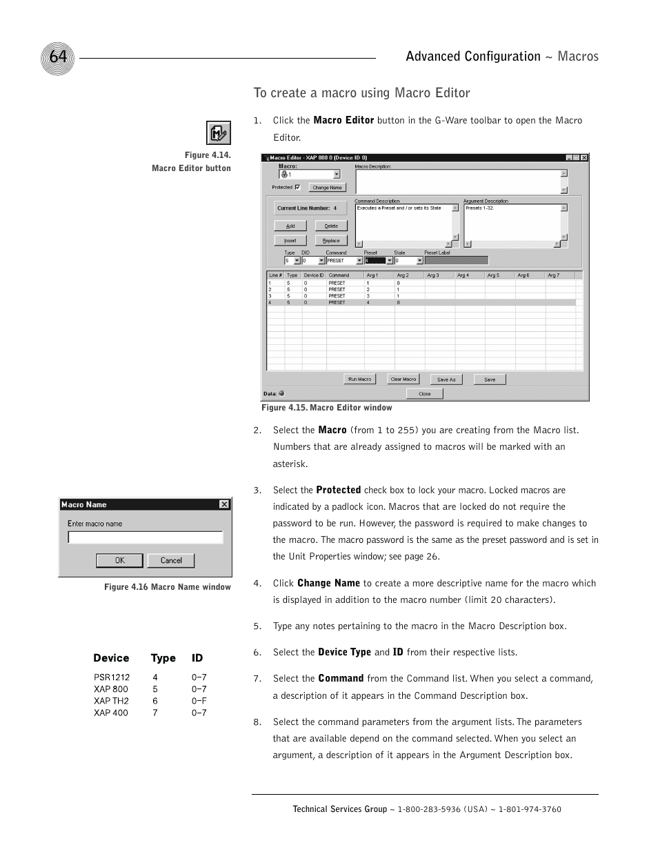 Advanced configuration ~ macros | ClearOne XAP 800 User Manual | Page 70 / 149