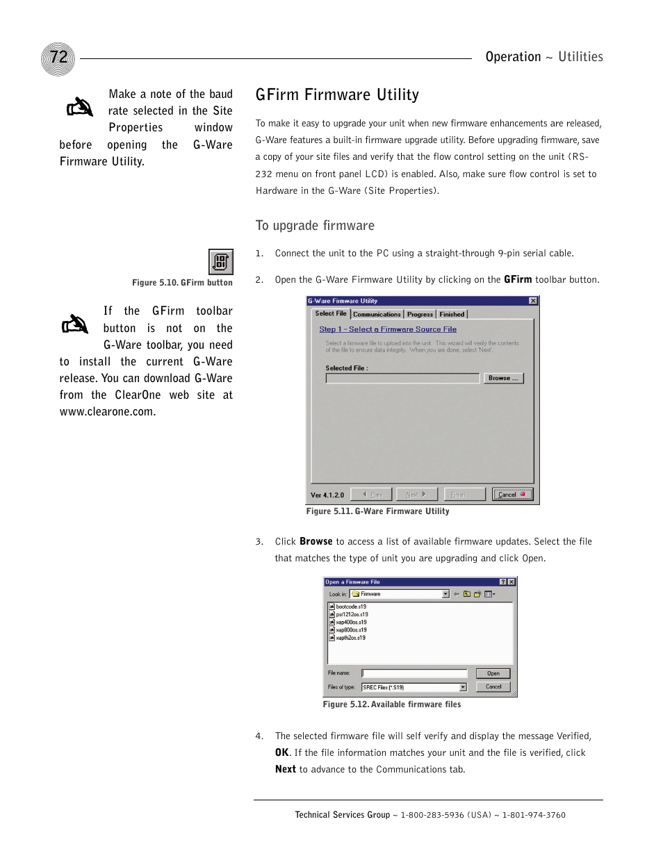 Gfirm firmware utility | ClearOne XAP 800 User Manual | Page 78 / 149