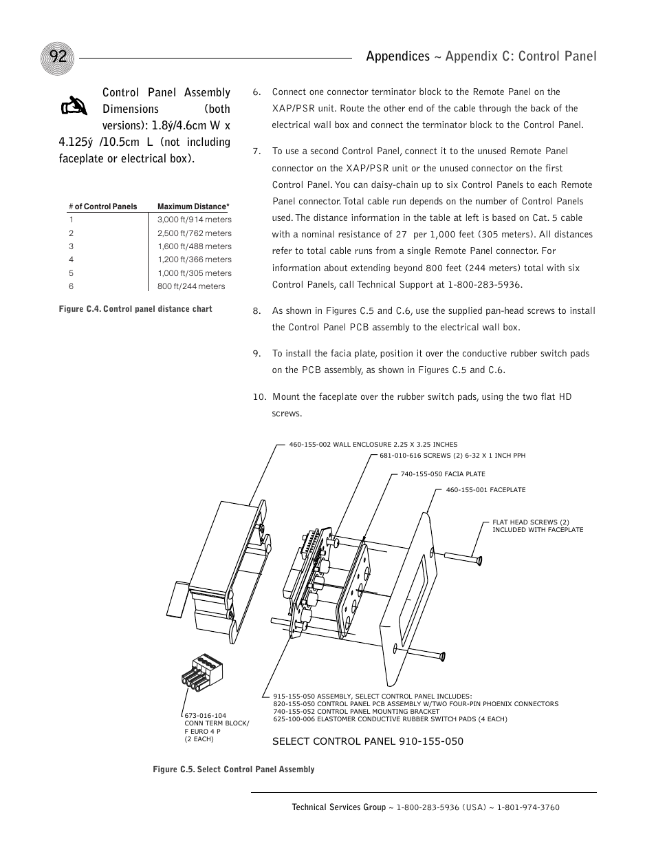 Appendices ~ appendix c: control panel | ClearOne XAP 800 User Manual | Page 98 / 149